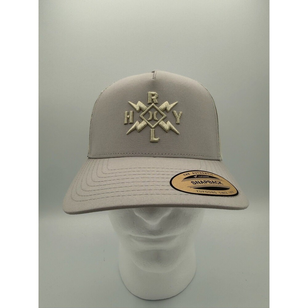 Hurley Men's Trucker Hat Bolt Embroidered Mesh Snapback Cap (Wheat)